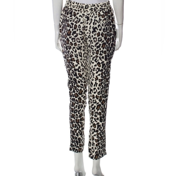 A.L.C Animal Print Silk Pants Size Large - Picture 8 of 8